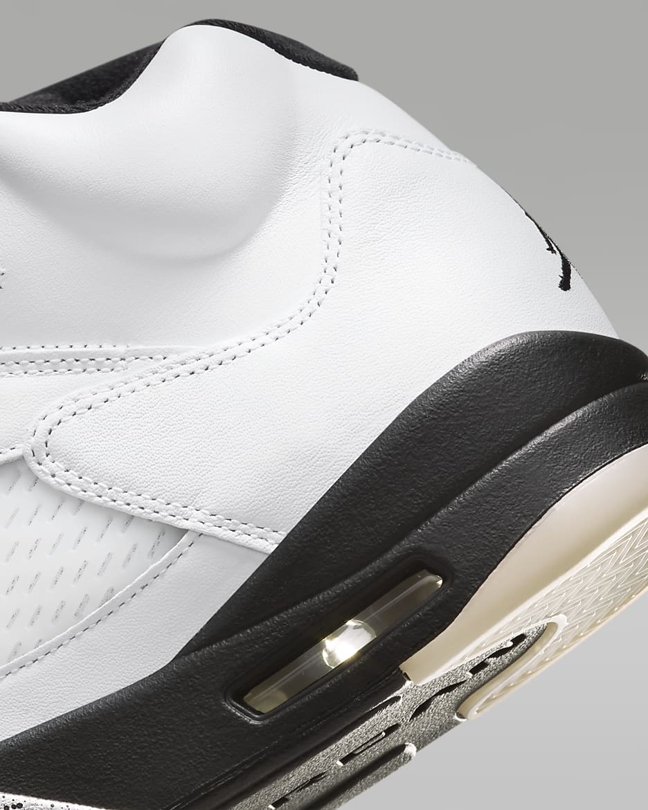 Black and white jordan 5 top